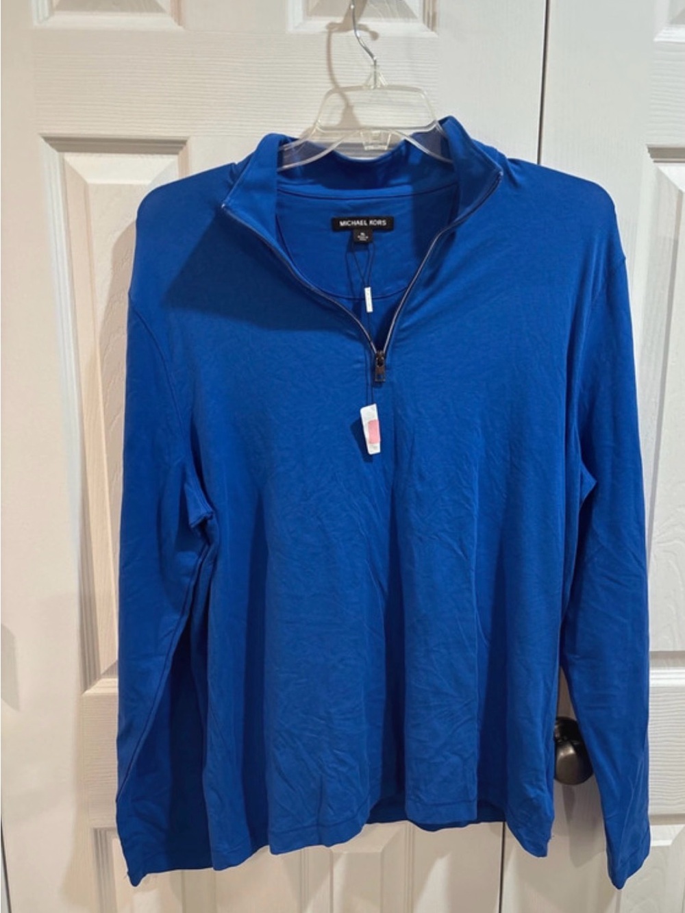 Michael Kors Men's Royal Blue Zip-Neck Sweater